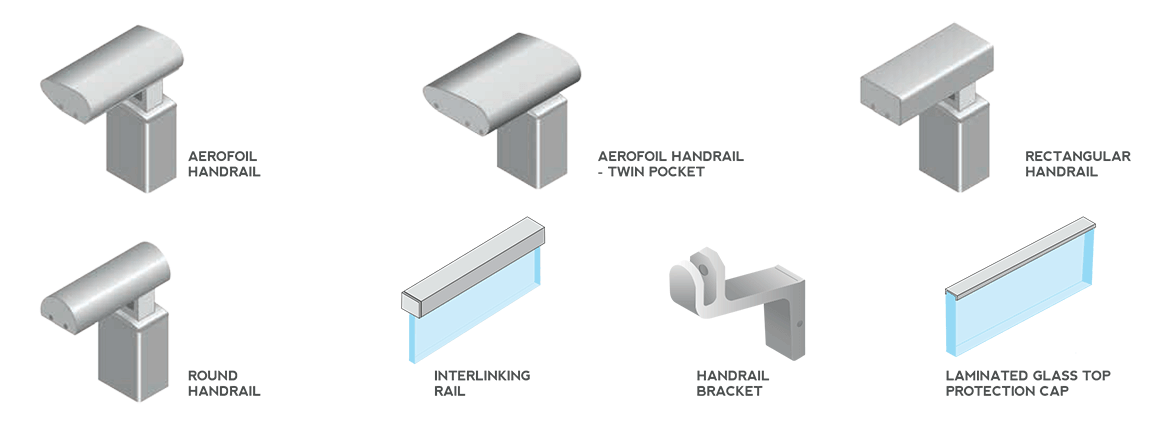 Edge balustrade handrails